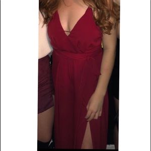 Lulu’s Wine Red Jumpsuit